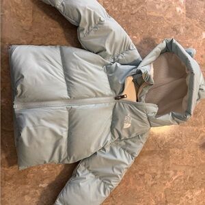 The North Face Baby Blue and White Fleece Jacket